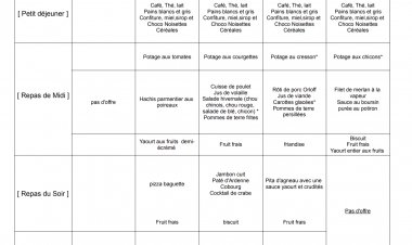 Le menu de la semaine | 07.03.2002 - 11.03.2022