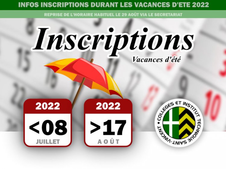 Inscriptions - septembre 2022