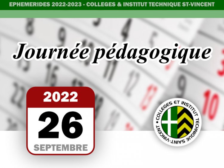 Journée pédagogique du lundi 26 septembre 2022