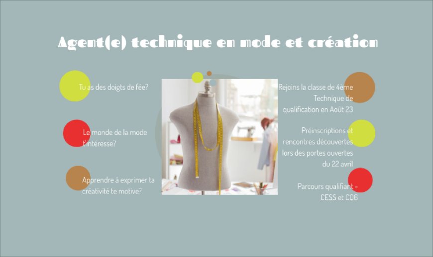 Nouvelle option : Agent-e technique en mode et création (TQ)