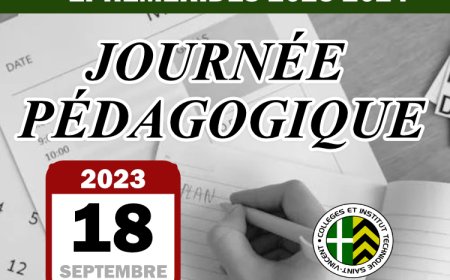 Journée pédagogique - lundi 18 septembre 2023