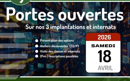 Matinée portes ouvertes : samedi 18 avril 2026