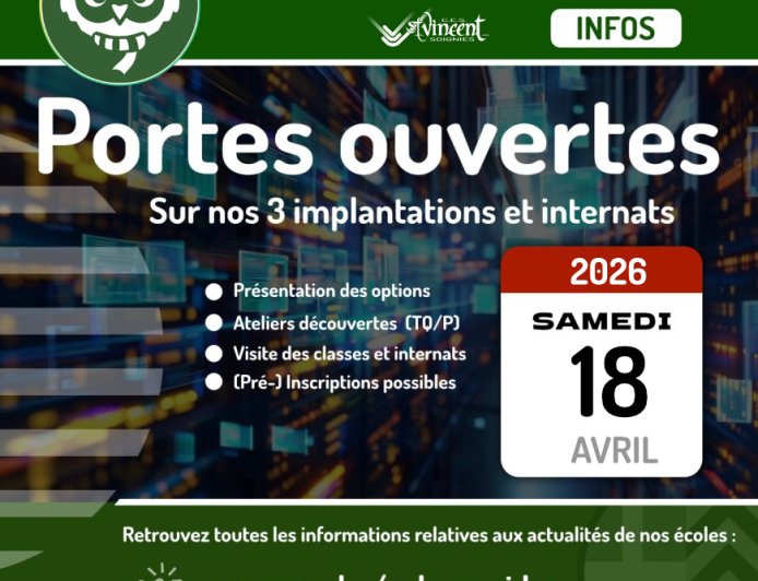 Matinée portes ouvertes : samedi 18 avril 2026