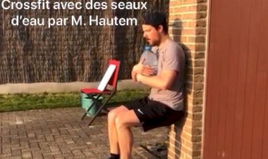 Les séances de renforcement de M. Hautem : Jeudi 16 avril Crossfit avec des seaux avec M. Hautem