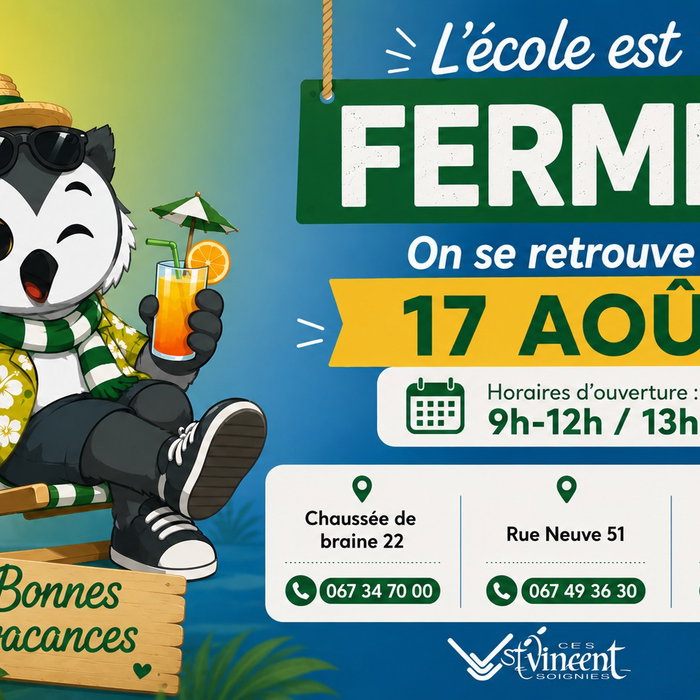 Ce vendredi marque la fin de cette première période de "garde des vacances". On se retrouve en pleine forme dès le 17 août à 9h. Nos boît…